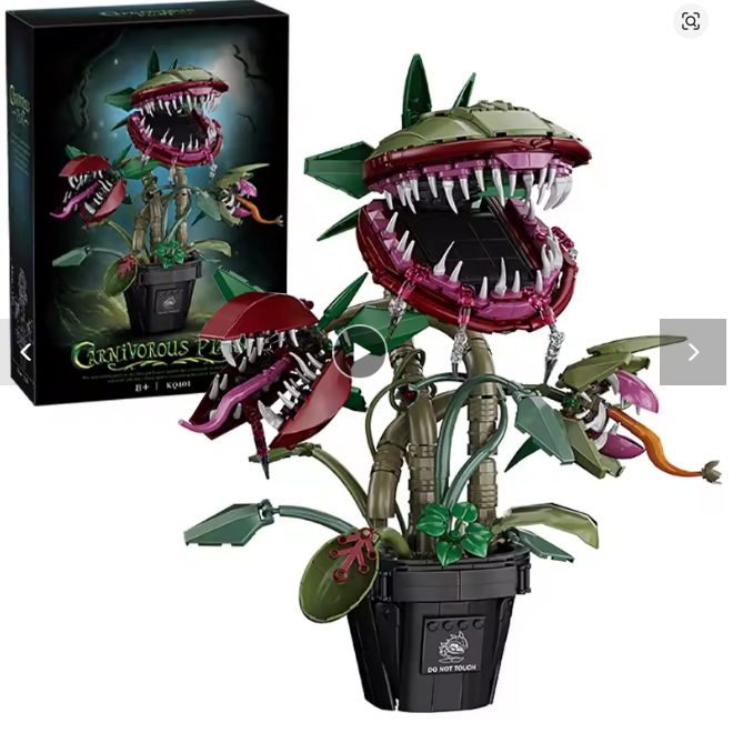 Plante carnivore créative en pot, fleur mangeuse d'hommes, blocs de construction, décoration de la maison
